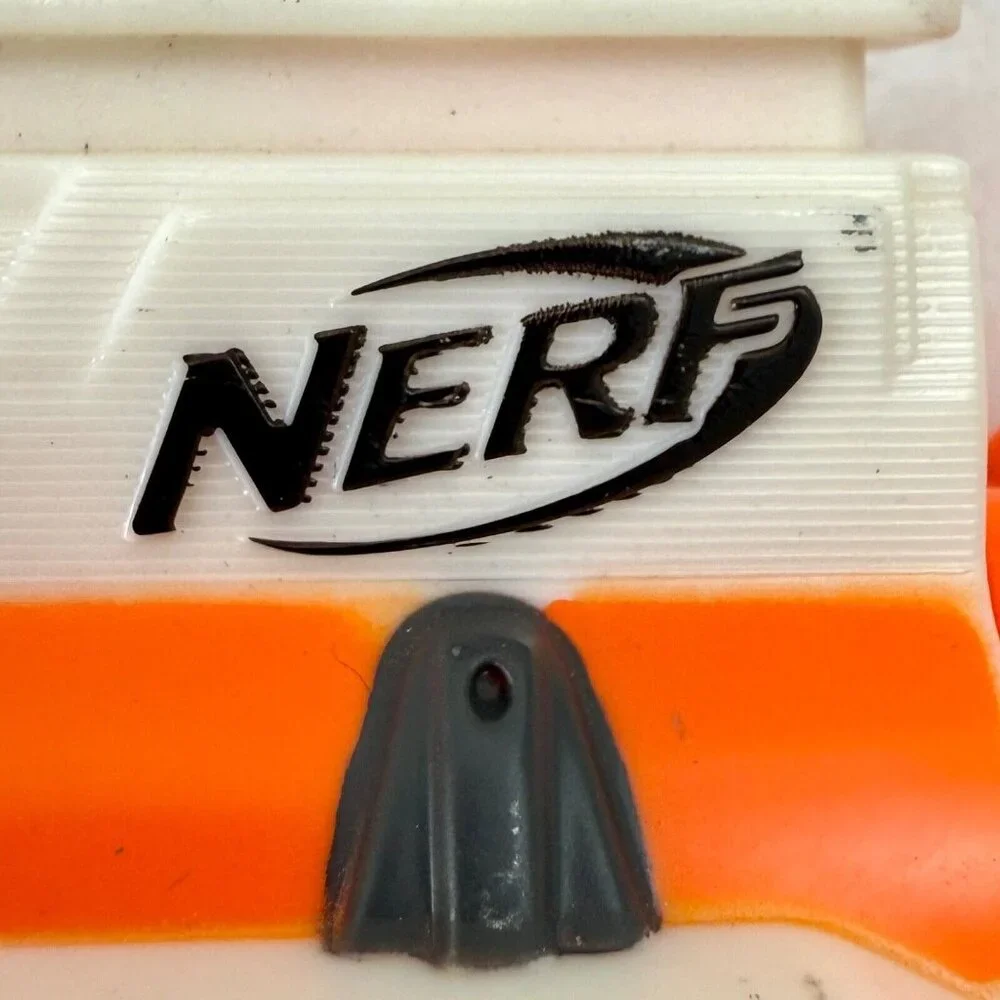 Nerf Accustrike or N-Strike Barrel Mod from Stratohawk Blaster Orange White Gray